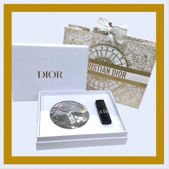 DIOR EXCLUSIVE POCKET MIRROR AND ROUGE DIOR FLORAL LIP CARE LONG WEAR - Picture 1 of 5